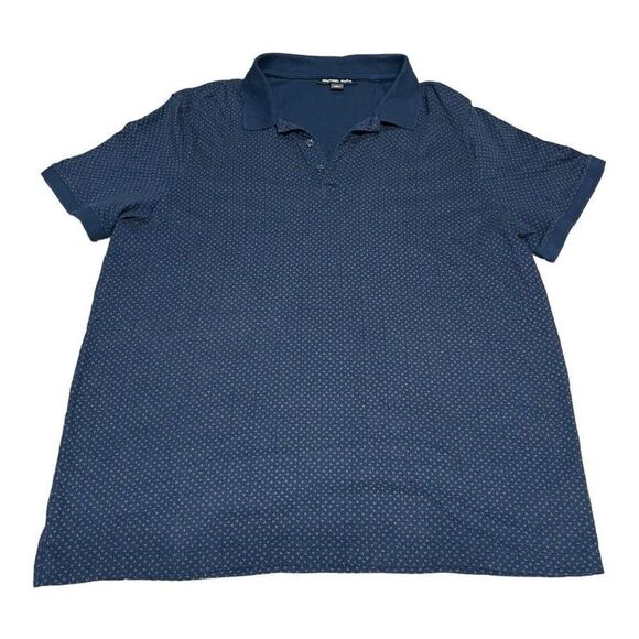 Michael Kors Polo Men’s Black Short Sleeve Size XL Collared Casual Polo Print - Picture 2 of 6